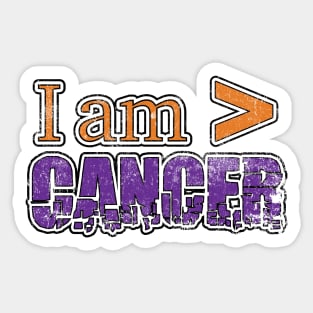 Cancer is Less Than Me distressed Sticker